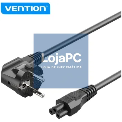 Cabo de alimentação Vention ZCKBAC/ IEC C5 Fêmea - CEE7 Macho/ 1.8m/ Preto