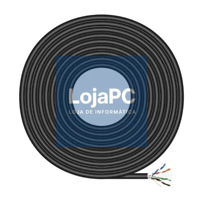Bobina de Cabo RJ45 para Exteriores FTP AWG24 Aisens A135-0673 Cat.6/ 100m/ Impermeable/ Preto