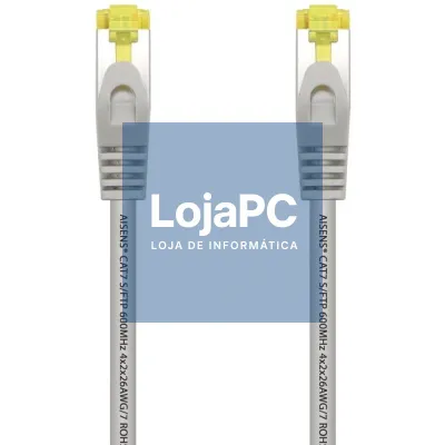 Cabo de rede RJ45 S/FTP Aisens A146-0332 Cat.7/ 25cm/ Cinzento