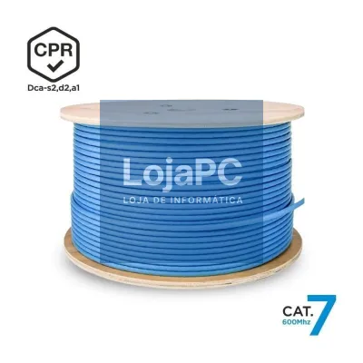 Bobina de Cabo RJ45 SFTP AWG23 LSZH CPR Dca Aisens A146-0665 Cat.7/ 305m/ Azul