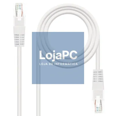 Cabo de rede RJ45 UTP Nanocable 10.20.0400-L30 Cat.6/ 30cm/ Branco