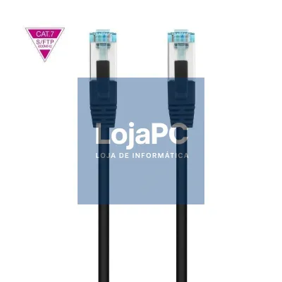 Cabo de rede RJ45 SFTP Nanocable 10.20.1700-BK Cat.7/ 50cm/ Preto