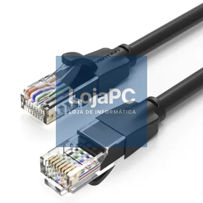 Cabo de rede RJ45 UTP Vention IBEBY Cat.6/ 30cm/ Preto