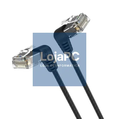 Cabo de rede RJ45 UTP Vention IBOBD Cat.6A/ 50cm/ Cabeza Rotatoria 360º/ Preto