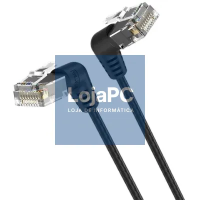 Cabo de rede RJ45 UTP Vention IBOBF Cat.6A/ 1m/ Cabeza Rotatoria 360º/ Preto