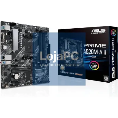 Placa-mãe Asus Prime A520M-A II/CSM Socket AM4/ DDR4/ PCIe 3.0/ Micro ATX