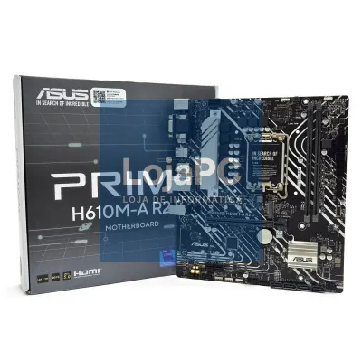Placa-mãe Asus Prime H610M-A R2.0/ Socket 1700/ DDR5/ PCIe 4.0/ Micro ATX
