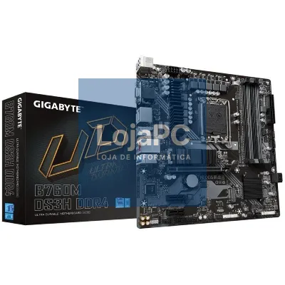 Placa-mãe Gigabyte B760M DS3H DDR4 Socket 1700/ DDR4/ PCIe 4.0/ Micro ATX