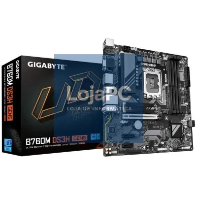 Placa-mãe Gigabyte B760M DS3H GEN5 Socket 1700/ DDR5/ PCIe 5.0/ Micro ATX