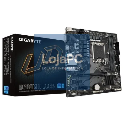 Placa-mãe Gigabyte B760M H DDR4 Socket 1700/ DDR4/ PCIe 4.0/ Micro ATX
