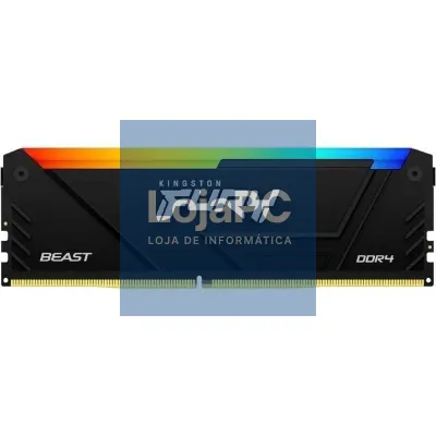 Memória RAM Kingston FURY Beast RGB 8GB/ DDR4/ 3600MHz/ 1.35V/ CL17/ DIMM