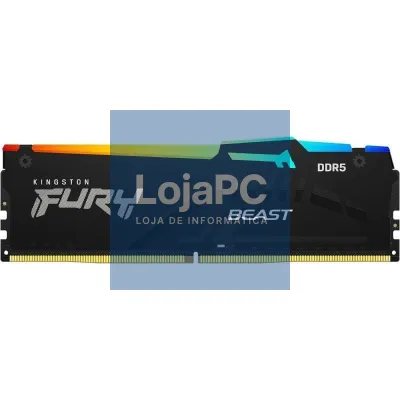Memória RAM Kingston FURY Beast RGB 16GB/ DDR5/ 5600MHz/ 1.25V/ CL40/ DIMM