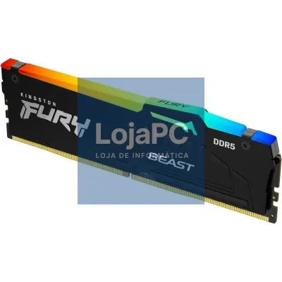 Memória RAM Kingston FURY Beast RGB 16GB/ DDR5/ 6400MHz/ 1.4V/ CL32/ DIMM
