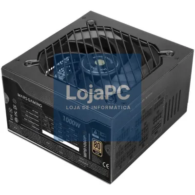 Fonte de alimentação Mars Gaming MPB1000PSI/ 1000W/ Ventoinha 14cm/ ATX 3.1/ PCIe 5.1/ 80 Plus Gold