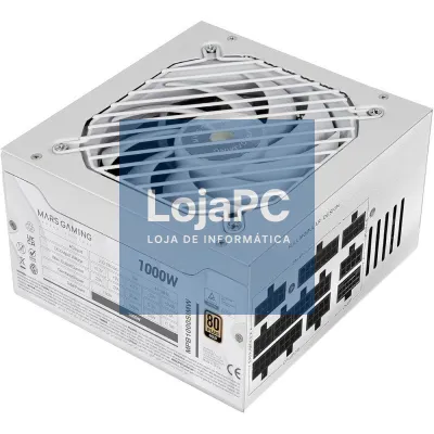 Fonte de alimentação Mars Gaming MPB1000SIM/ 1000W/ Ventoinha 14cm/ ATX 3.1/ PCIe 5.1/ 80 Plus Gold