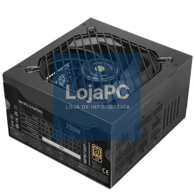 Fonte de alimentação Mars Gaming MPB750PSI/ 750W/ Ventoinha 14cm/ ATX 3.1/ PCIe 5.1/ 80 Plus Gold
