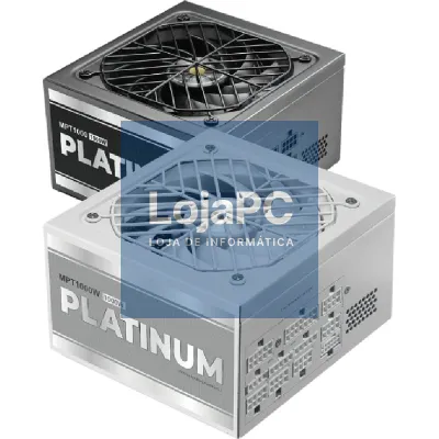 Fonte de alimentação Mars Gaming MPT1000/ 1000W/ Ventoinha 14cm/ ATX 3.1/ PCIe 5.1/ 80 Plus Platinum/ Branca