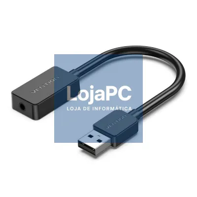 Placa de som Vention CDZB0/ USB Macho - 1x Jack 3.5 Fêmea