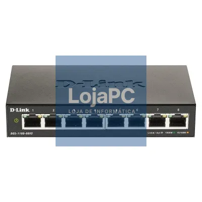 Switch Gerível D-Link DGS-1100-08V2 8 Portas/ RJ-45 10/100/1000
