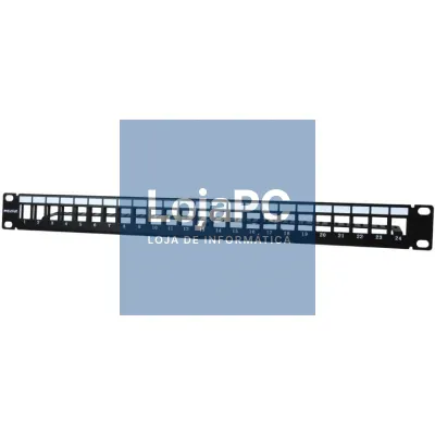 Patch Panel Phasak PA 3424/ 24 Portas/ Cat.6/ Altura 1U/ Gestión de Cabo/ Conectores RJ45 UTP No Incluidos