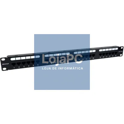 Patch Panel Phasak PU 2421/ 24 Portas/ Cat.6A/ Altura 1U