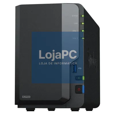 NAS Synology Diskstation DS223/ 2 Baías 3.5'- 2.5'/ 2GB DDR4/ Formato Torre