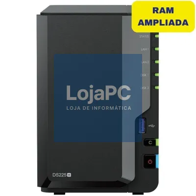 NAS Synology Diskstation DS225+/ 2 Baías 3.5'- 2.5'/ 6GB DDR4/ Formato Torre