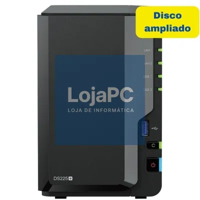 NAS Synology Diskstation DS225+/ 2 Baías 3.5'- 2.5'/ 2GB DDR4/ 8TB/ Formato Torre