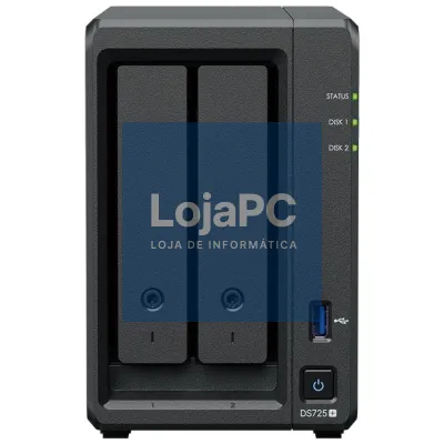 NAS Synology Diskstation DS725+/ 2 Baías 3.5'- 2.5'/ 8GB DDR4/ Formato Torre