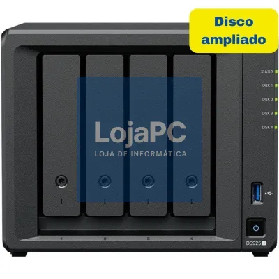 NAS Synology Diskstation DS925+/ 4 Baías 3.5'- 2.5'/ 4GB DDR4/ 8TB/ Formato Torre