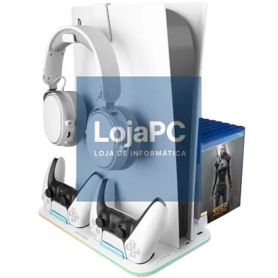 Suporte Multifunções RGB para PS5 Mars Gaming MPS5-B2/ Branco