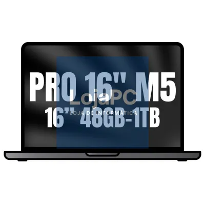 Apple Macbook Pro 16'/ M5 Pro 18-Core CPU/ 48GB/ 1TB SSD/ 20-Core GPU/ Preto Espacial