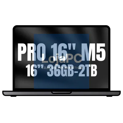 Apple Macbook Pro 16'/ M5 Max 18-Core CPU/ 36GB/ 2TB SSD/ 32-Core GPU/ Preto Espacial