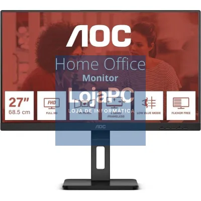 Monitor Profissional AOC 27E3QAF 27'/ Full HD/ Multimedia/ Regulável en altura/ Preto