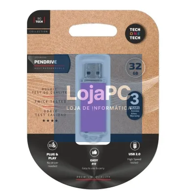 Pendrive 32GB Tech One Tech Basic USB 2.0/ Púrpura Claro