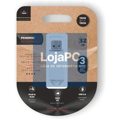 Pendrive 32GB Tech One Tech Basic USB 2.0/ Branco