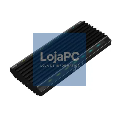 Caixa externa para Disco SSD M.2 SATA/NVMe Aisens ASM2-RGB012B/ USB 3.2/ sem parafusos