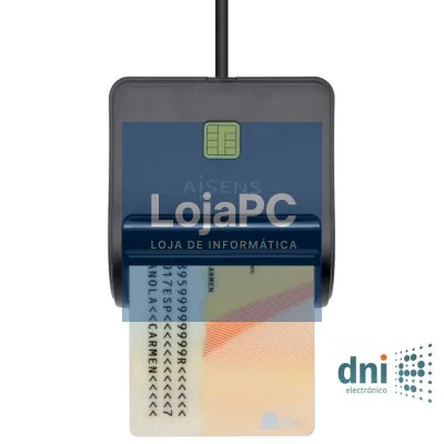 Leitor de DNI Aisens ASCR-SN01-BK/ USB 2.0/ Preto