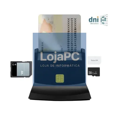 Leitor de DNI y Cartões Aisens ASCR-SN04CSD-BK/ USB Tipo-C/ Preto