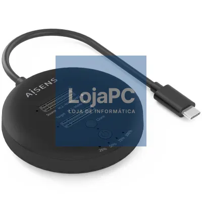 Docking Station USB 3.2 Gen2 Tipo-C para SSD M.2 NVMe Aisens ASDS-2M2N05-BK/ Cinzento