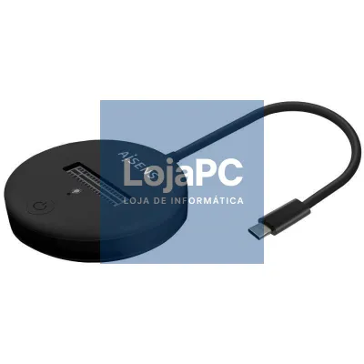 Dock USB Tipo-C para SSD M2 SATA/NVMe Aisens ASUC-M2D013-BK/ Preto