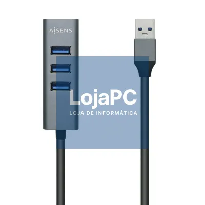 Hub USB 3.0 Aisens A106-0507/ 4xUSB/ Cinzento