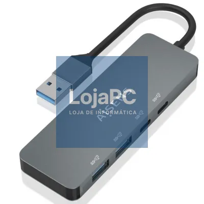 Hub USB 3.2 Aisens A106-0696/ 2xUSB/ 2xUSB Tipo-C/ Cinzento