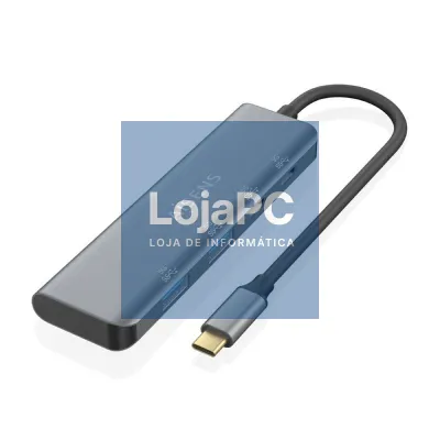 Hub USB Tipo-C Aisens A109-0763/ 2xUSB/ 2xUSB Tipo-C/ Cinzento