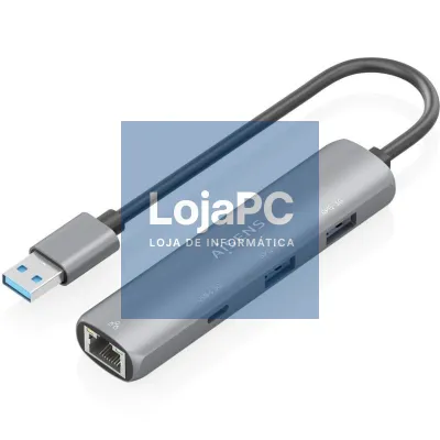 Hub USB Aisens ASUC-4P035-GR/ 1xUSB Tipo-C/ 2xUSB/ 1xRJ45/ Cinzento
