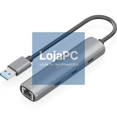 Hub USB Aisens ASUC-4P037-GR/ 3xUSB Tipo-C/ 1xRJ45/ Cinzento