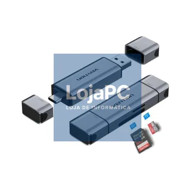 Leitor de cartões Externo Vention CLKB0/ USB 3.0 y USB Tipo-C