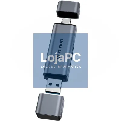 Leitor de cartões Externo Vention CLLH0/ USB 3.0/ USB Tipo-C