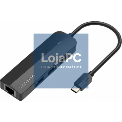 Hub USB Tipo-C Vention TGOBB/ 3xUSB/ 1xRJ45/ 1x Micro B PD