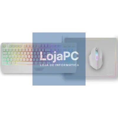 Pack Gaming Mars Gaming MCP124/ Teclado H-MECH + Rato Óptico + Tapete de rato/ Branco